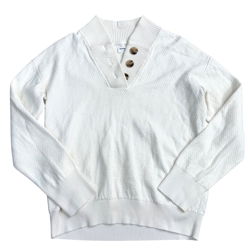 Tommy John Henley Sweater Womens Size M Coconut Milk Casual Relaxed
Lounge